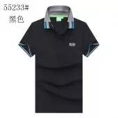 hugo boss t-shirt slim fit pas cher polo lapel short sleeves b55233 black